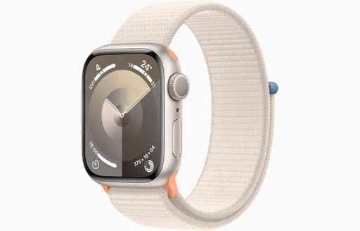 [AAW2374] Apple Watch Series 9 GPS 45mm Starlight Aluminium Case with Starlight Sport Loop