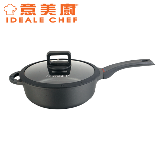 [138F0052] IDEALE CHEF DIE-CAST BK NON-STICK 24X7.7CM DEEP FRYPAN (THERMO RANGE)