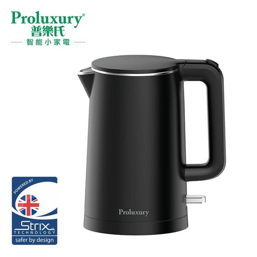 [138F0123] PROLUXURY DOUBLE WALL ELECTRIC KETTLE  1.0L, (UK STRIX CONTROLLER)