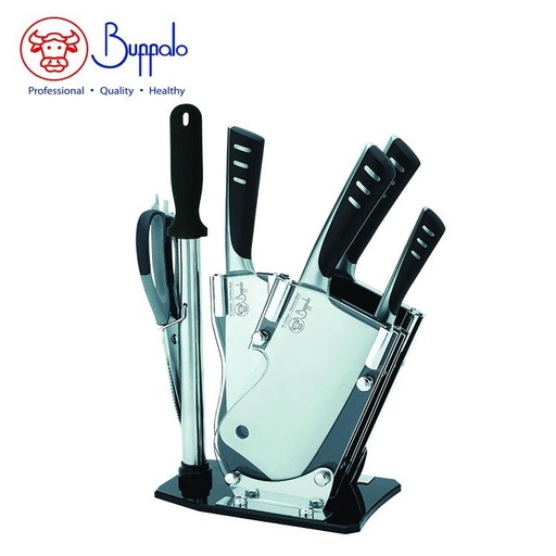 [138F0196] BUFFALO 7pcs set Chopping Knife with Stand