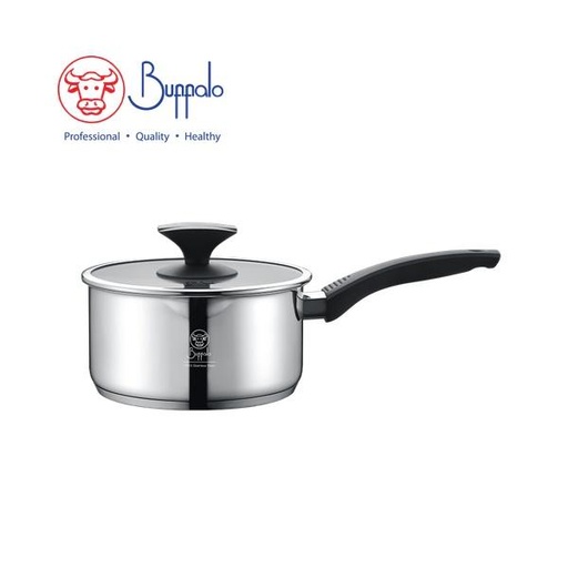 [138F0027] 牛頭牌WISE COOK不銹鋼加厚底18X9CM/1.7L單柄煲倒水嘴連玻璃蓋