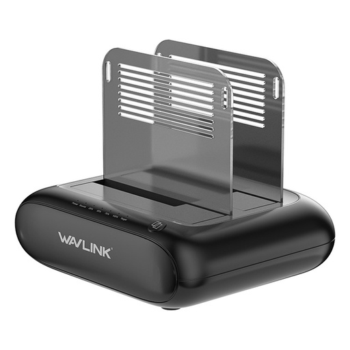 [116F0216] WAVLINK - USB-C/A 3.0 Dual Bay HDD Docking Station ( Piano Black ) WL-ST341U