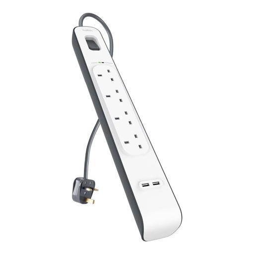 [063F0060] Belkin 4 Outlets 2M Surge Protection Strip with 2 USB Ports