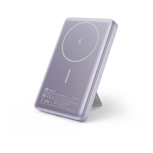 [183F0001] •	Mezone Magnetic Wireless Quick Charging Power Bank, 5000mAh - Purple