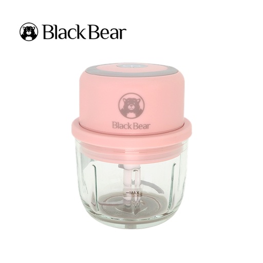 [138F0253] BLACK BEAR USB CHARGING MINI GLASS FOOD CHOPPE 0.3L (PINK)