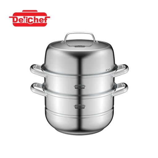 [138F0265] DELICHEF EASE II S/ST CAPUSALTED 3-LAYER STEAMER POT WITH COMBI LID (26X16CM/7.0L)