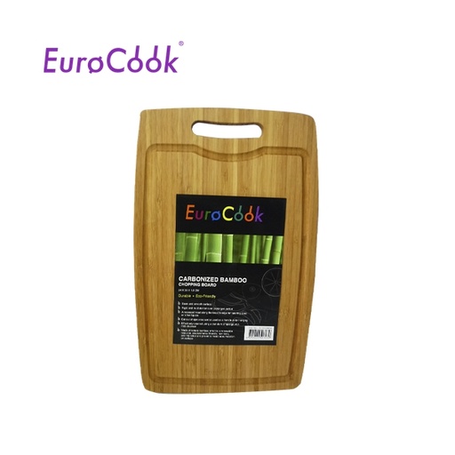 [146F0891] EURO COOK RECT. CARBONIZED BAMBOO CUTTING BOARD WITH PIT (38X24X1.8CM) EC02CB3824