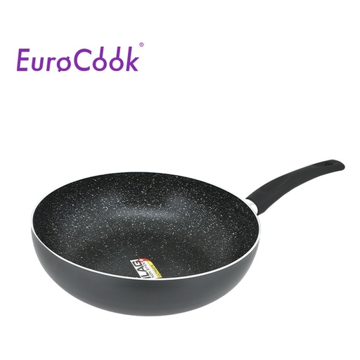 EURO COOK BLACK MARBLING NON-STICK FRY WOK (BLACK)