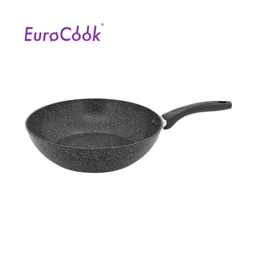 [138F0291] EURO COOK FORGED ALUM NON-STICK MARBLED 30X8CM FRY WOK (BK MARBLED)