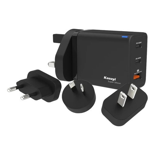 [113F0066] Kasuyi Super Silicon 65W 三輸出旅行快速充電器 K-65WT