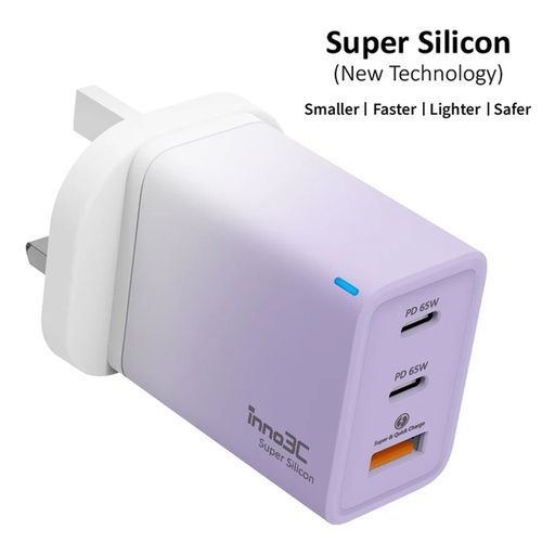 inno3C 65W Super Silicon PD 3.0 & PPS 三輸出快速充電器 i-65W