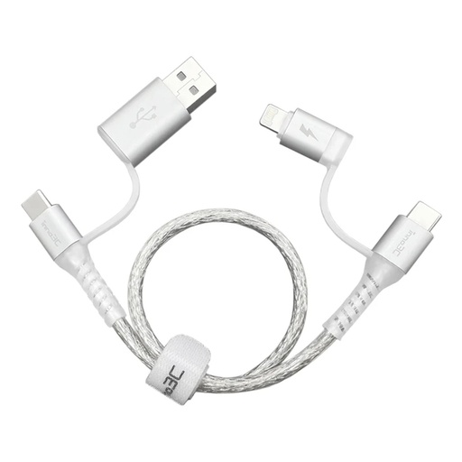 [126F0004] inno3C i-4LA-03 Transparent 4 in 1 Lightning/Type-C to USB/Type-C Cable 0.3M