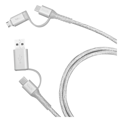 [049F8064] inno3C i-4MA-12 Transparent 4 in 1 Micro/Type-C to USB/Type-C Cable 1.2M