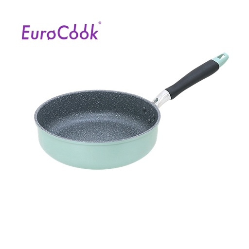 [138F0296] EURO COOK FINE II 雲石紋易潔 24X7.2CM直身單柄深煎鍋 (湖水藍) EC22324T