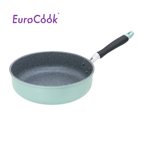 [138F0298] EURO COOK FINE II 雲石紋易潔 28X7.5CM直身單柄深煎鍋 (湖水藍) EC22328T