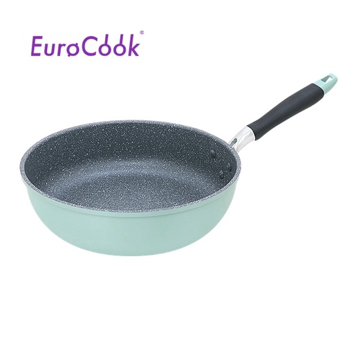 [138F0299] EuroCook - FINE II Marbling Non-Stick Deep Frypan 30cm - Aqua Blue EC22330T