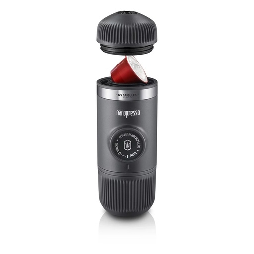 [123F0111] WACACO® - Nanopresso 泵壓萃取式便攜咖啡機(灰黑色) + NS 膠囊轉接頭套裝 (咖啡粉 + 膠囊)