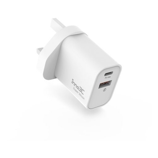 [133F0113] inno3C i-30DF Super Silicon PD 30W Dual Port Fast Charger