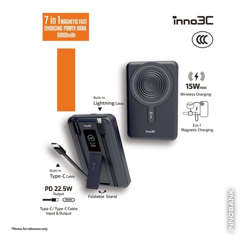 inno3C KH-99 7 in 1 Magnetic Fast Charging Power Bank 10000mAh [CCC 3C Cert.]