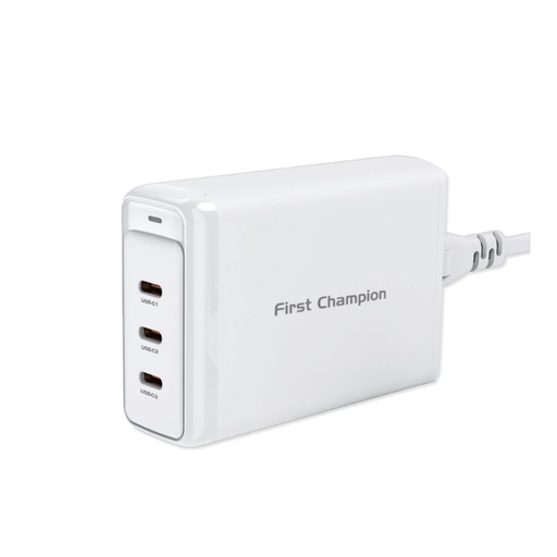 [133F0119] First Champion GaN Desktop Charger - 140W - UPC140PD3C, USB-C x 3, UK Plug