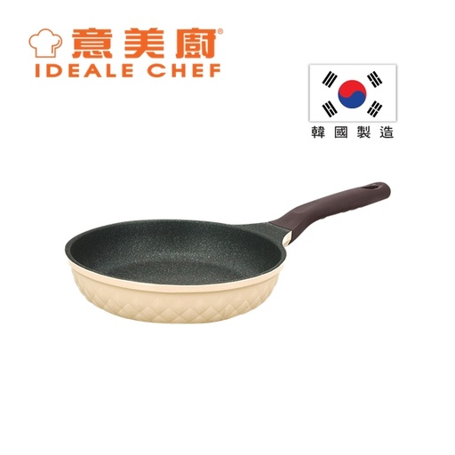 [138F0352] IDEALE CHEF - Korea CRYSTAL II Die-Cast Aluminium Titanium Coated Non-Stick Frypan 20cm - Beige (IC17620F)
