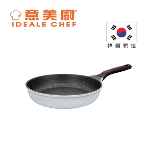 [138F0355] IDEALE CHEF - Korea CRYSTAL II Die-Cast Aluminium Titanium Coated Non-Stick Frypan 26cm - Light Gray (IC17626F)