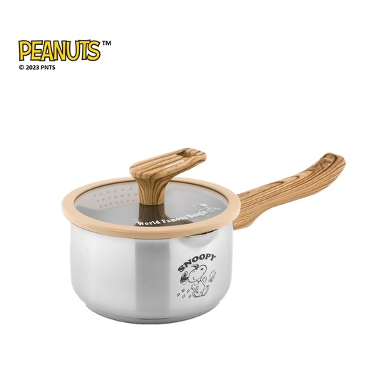 [168F0001] PEANUTS Authorized product foodgrade 16cm Stainless steel saucepan