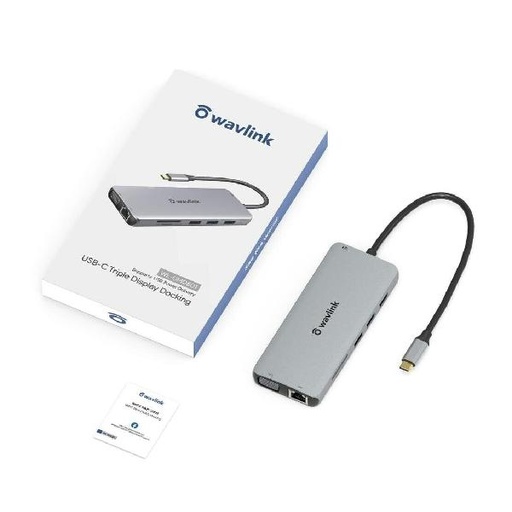 [113F0026] WAVLINK - USB-C 4K Triple Display 60W PD Docking HDMIx2 VGAx1 WL-UMD501