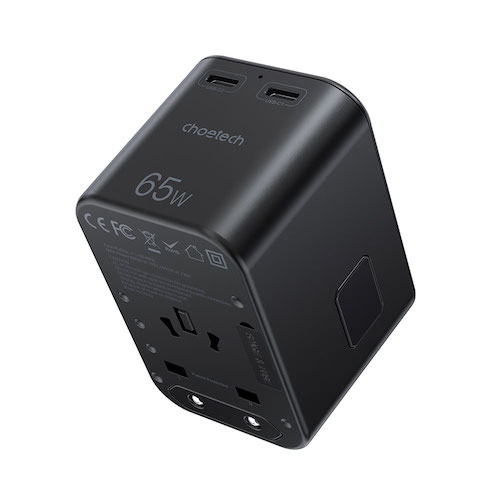 [114F0068] CHOETECH PD65W 2C+A GaN Travel Wall Charger