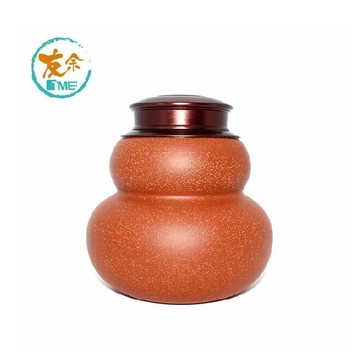 [153F0053] TME Purple Clay Gourd Shape Tea Caddy