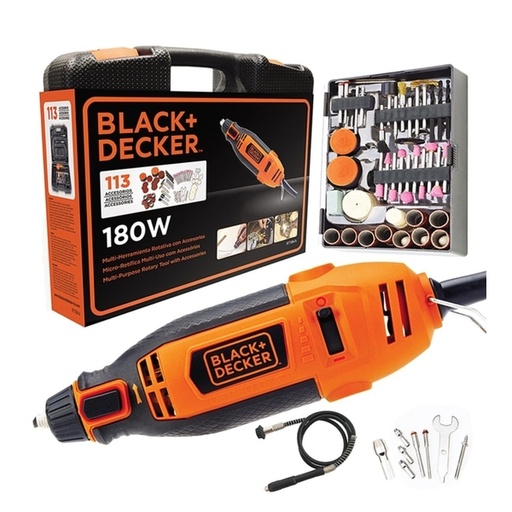 [153F0073] Black & Decker - Rotary Tools w/114 accs Kit Set RT18KA